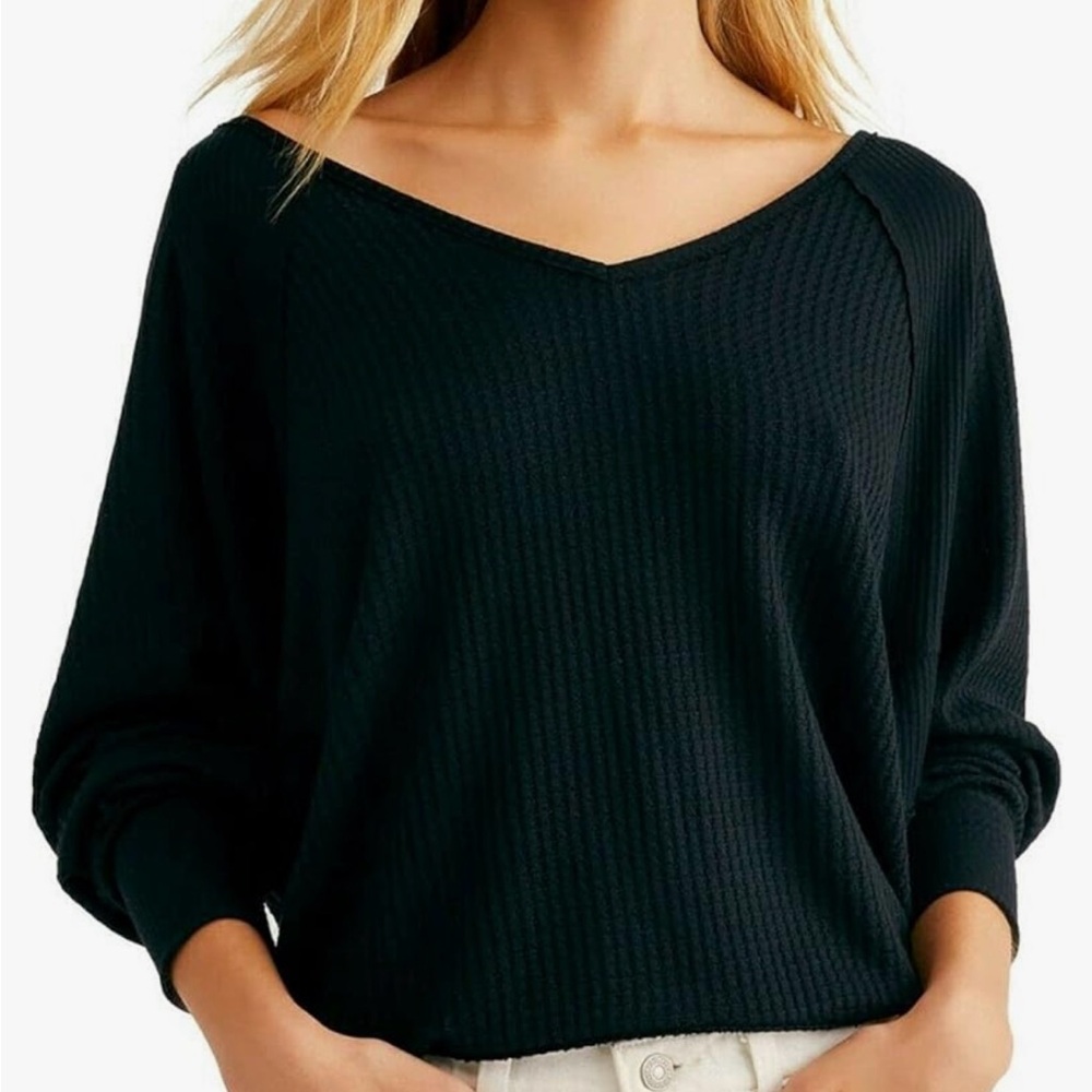 Free People Santa Clara Thermal, Charcoal, Sz. Medium, EUC